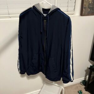 Vintage Nike Hooded Jacket 90s 00s Navy Blue Full Zip Mesh Lined Size M